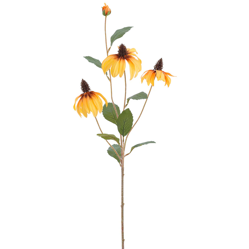 32.5" Rudbeckia Black-Eyed Susan Silk Flower Stem -Orange (Pack of 24)