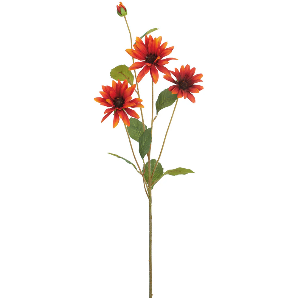 32.5" Silk Daisy Flower Stem -Mustard/Rust (Pack of 12)