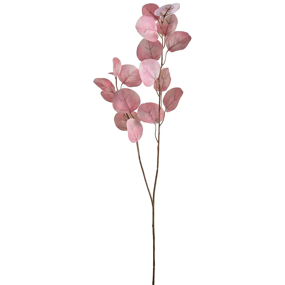32.5" Silk Eucalyptus Leaf Stem -Green/Mauve (Pack of 12)