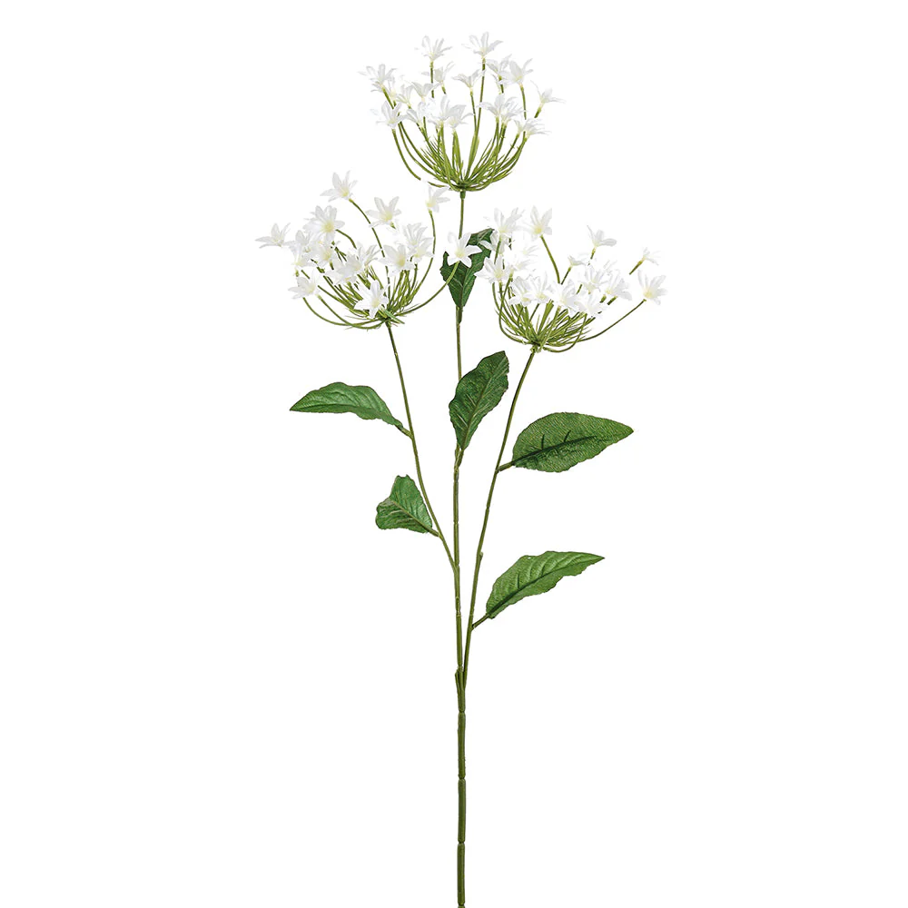32" Agapanthus Silk Flower Stem -White (Pack of 12)