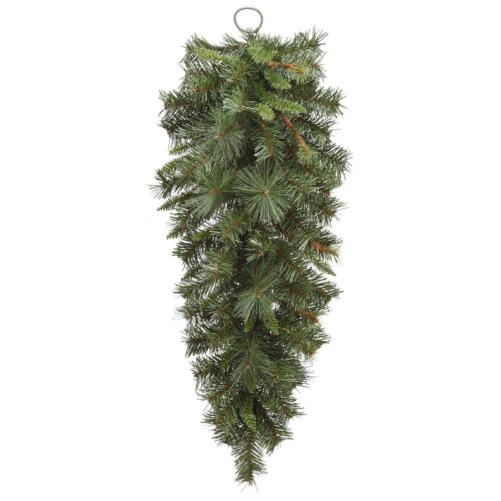32" Artificial Augusta Pine Teardrop Swag -Green (Pack of 6)