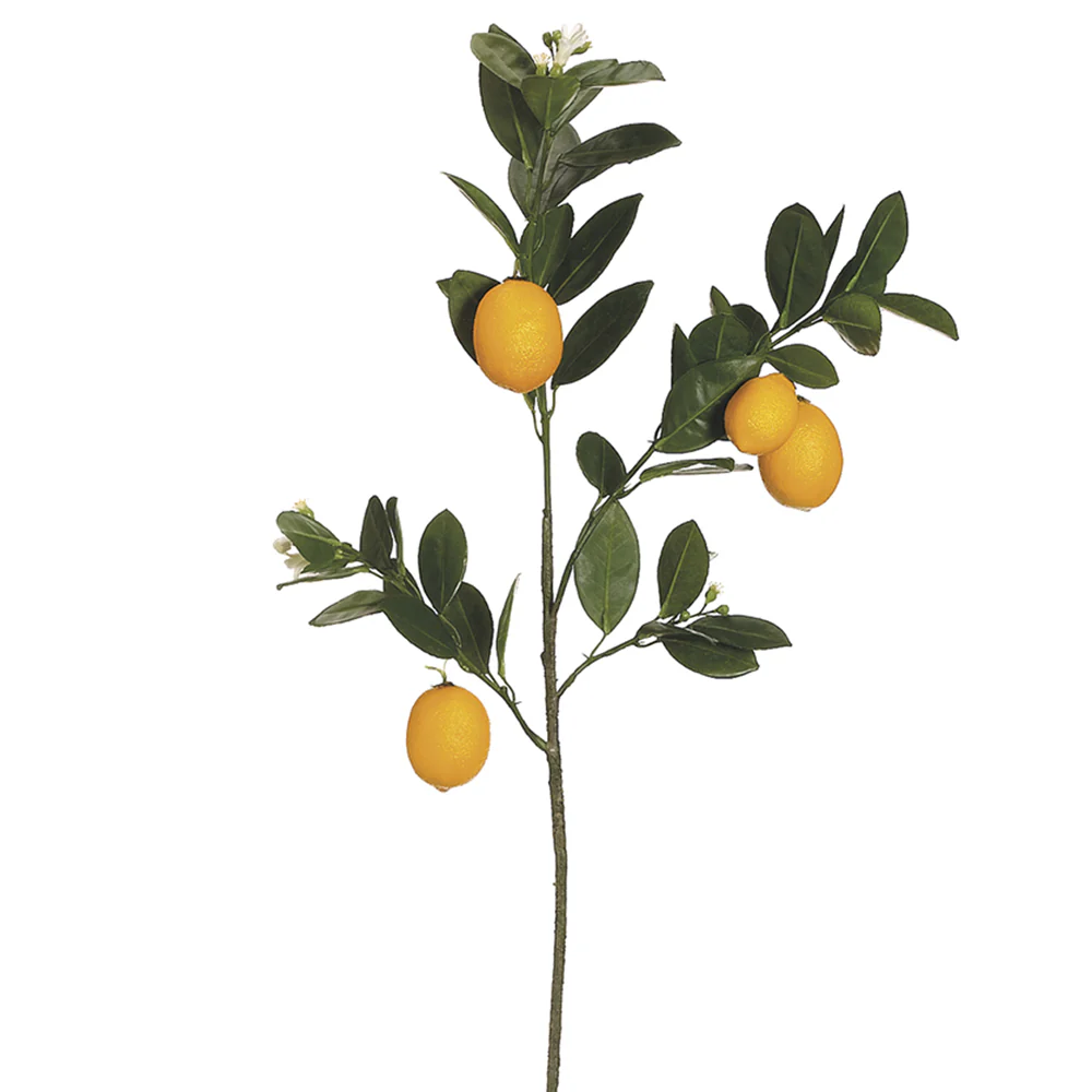32" Artificial Lemon Branch Spray -Yellow (Pack of 6)