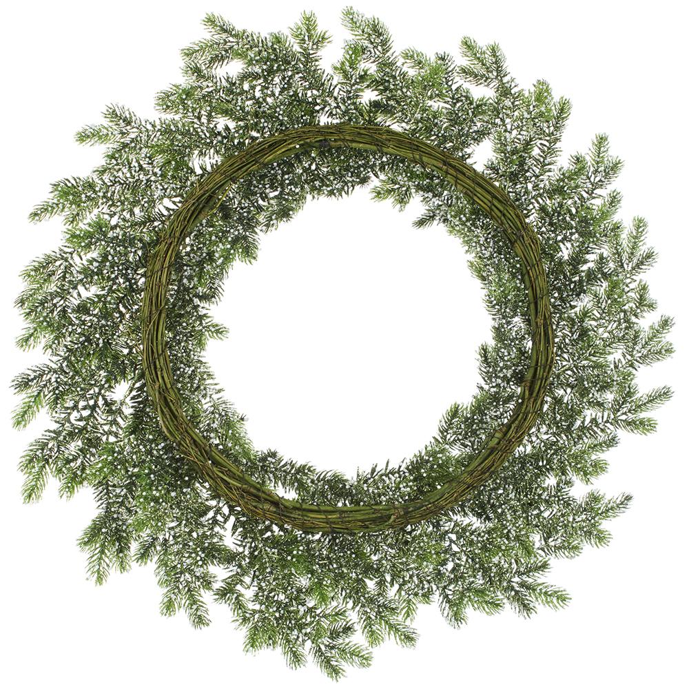 32" Glittered Artificial Mini Berry Wreath -Green/White (Pack of 2) - Image 2