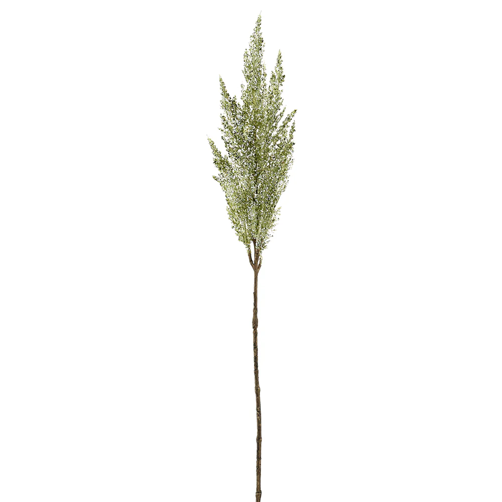 32" Glittered Artificial Pampas Grass Stem -Green (Pack of 12)