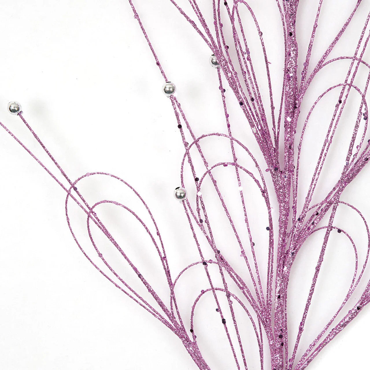 32" Glittered & Beaded Artificial Stem -Pink (Pack of 24) - Image 2