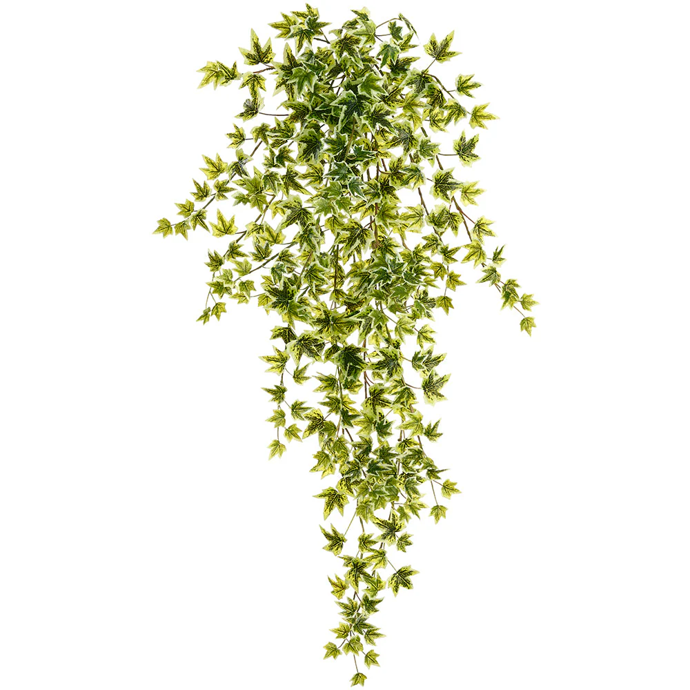 32" Hanging Ivy Leaf Silk Plant -Green/White (Pack of 6)
