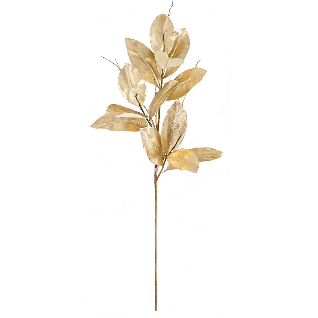 32" Metallic Artificial Magnolia Leaf Stem -Gold (Pack of 12)
