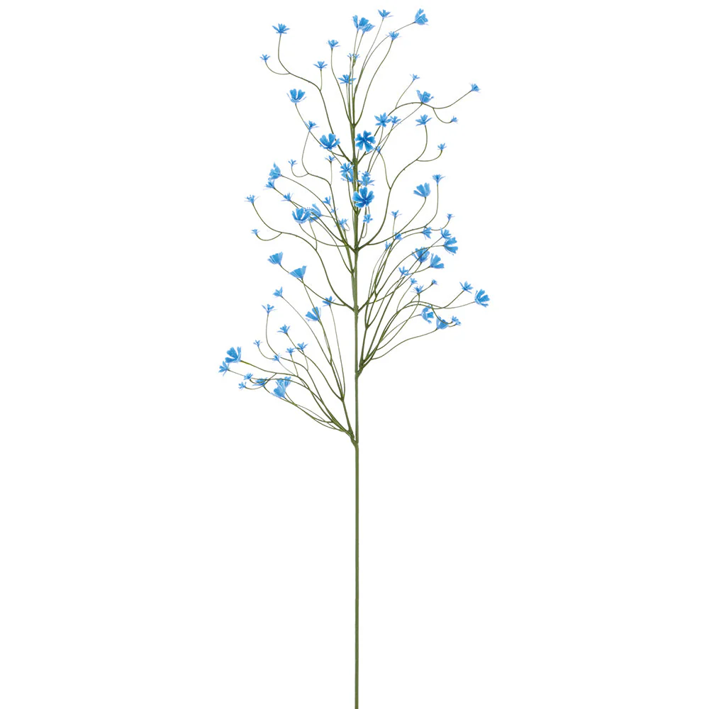 32" Outdoor UV-Resistant Artificial Mini Wild Flower Stem -Blue (Pack of 12)