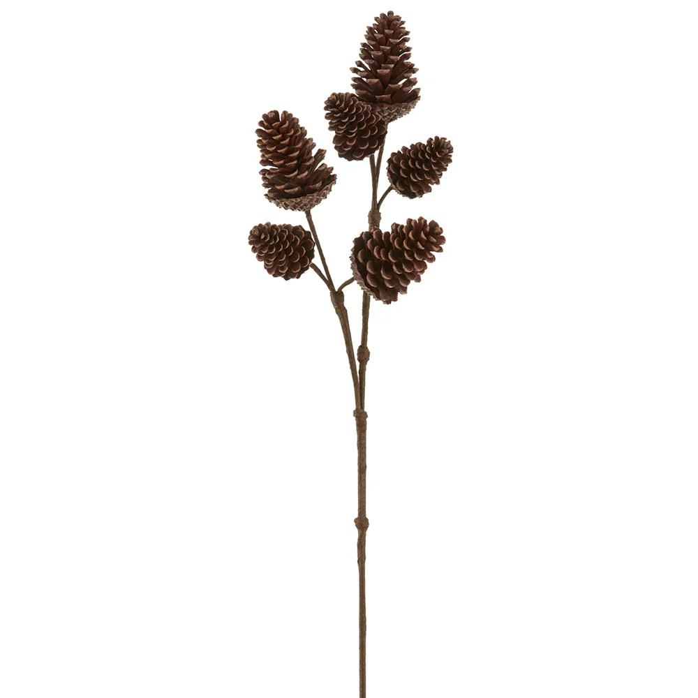 32" Plastic Artificial Pinecone Stem -Brown (Pack of 24)