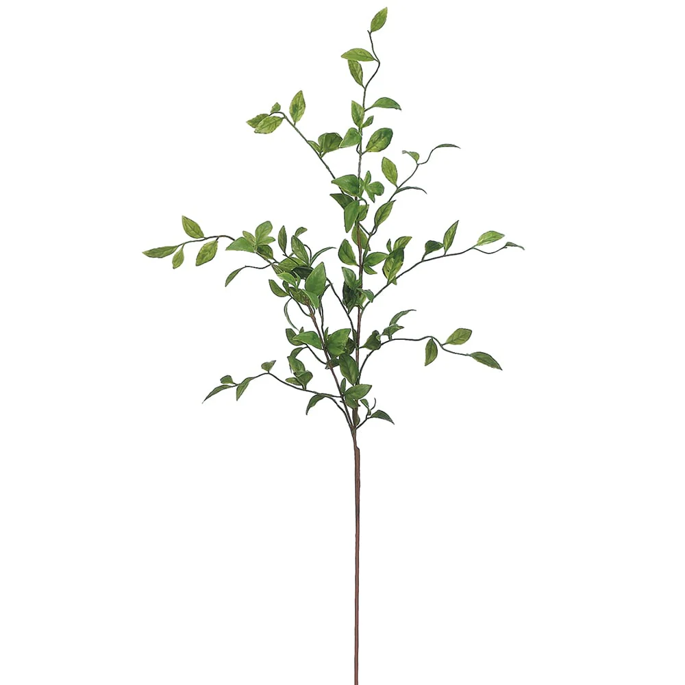 32" Plastic Nandina Leaf Stem Artificial -Green (Pack of 12)