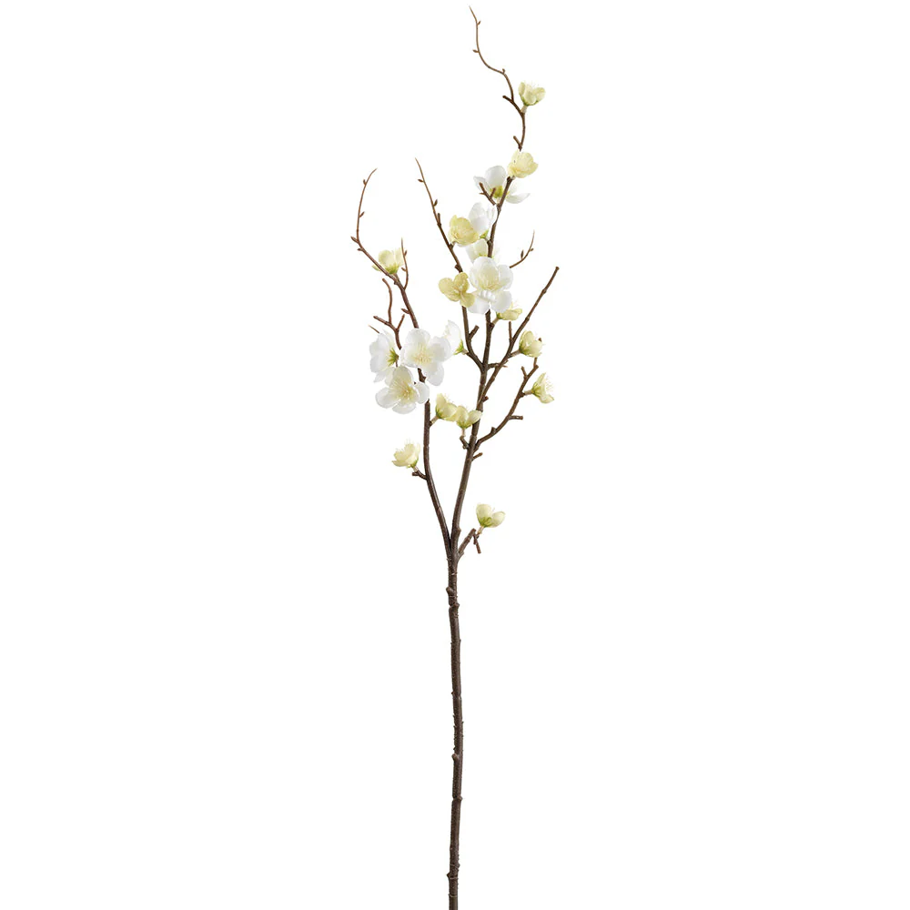 32" Quince Blossom Silk Flower Stem -White (Pack of 12)