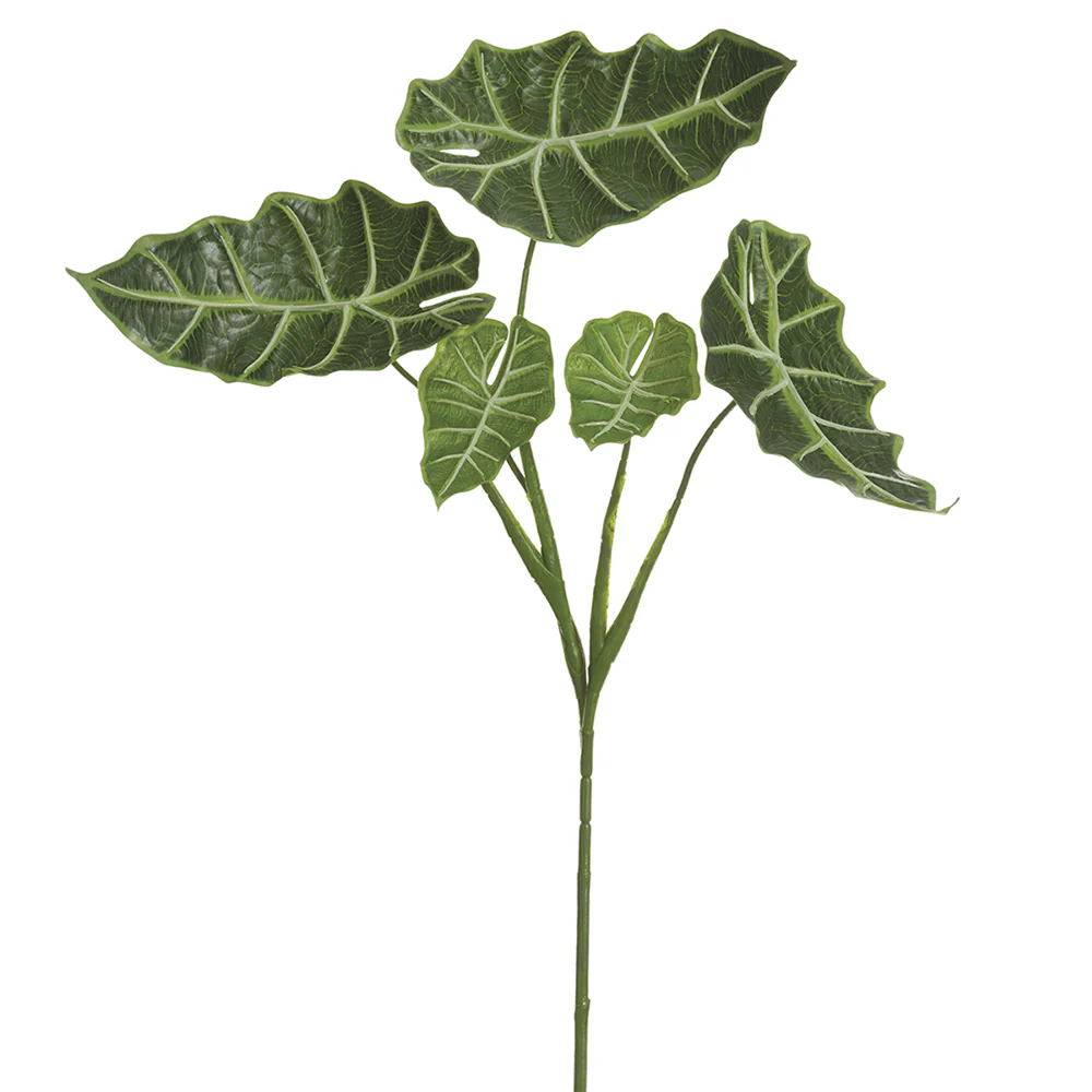 32" Silk Alocasia Palm Leaf Stem -Green (Pack of 12)