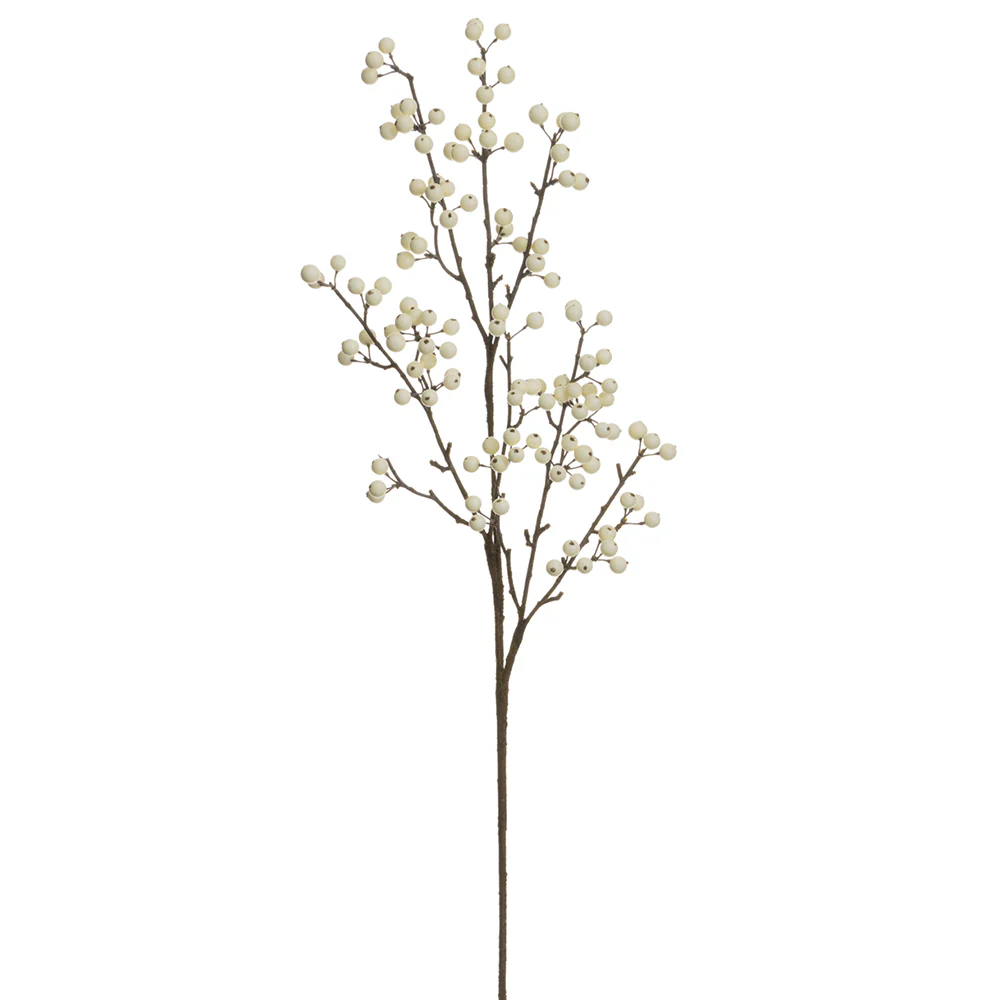 33" Artificial Berry Stem -White (Pack of 12)