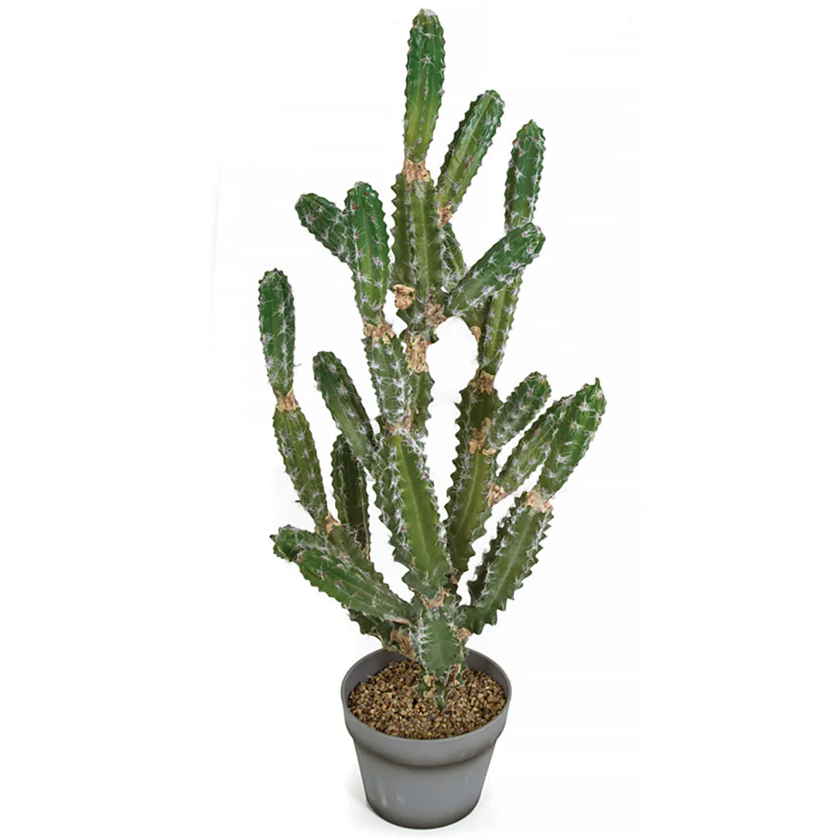 33" Artificial Cactus Plant With Light Needles w/Pot -Green/White