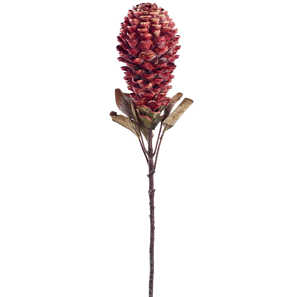 33" Dried-Look Artificial Ginger Flower Stem -Purple/Burgundy (Pack of 6)
