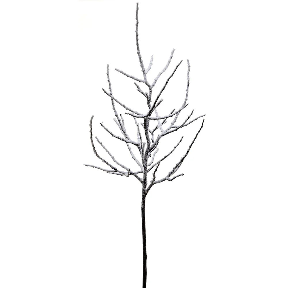 33" Flocked Artificial Plastic Twig Tree Branch Stem -Brown/Snow (Pack of 12)