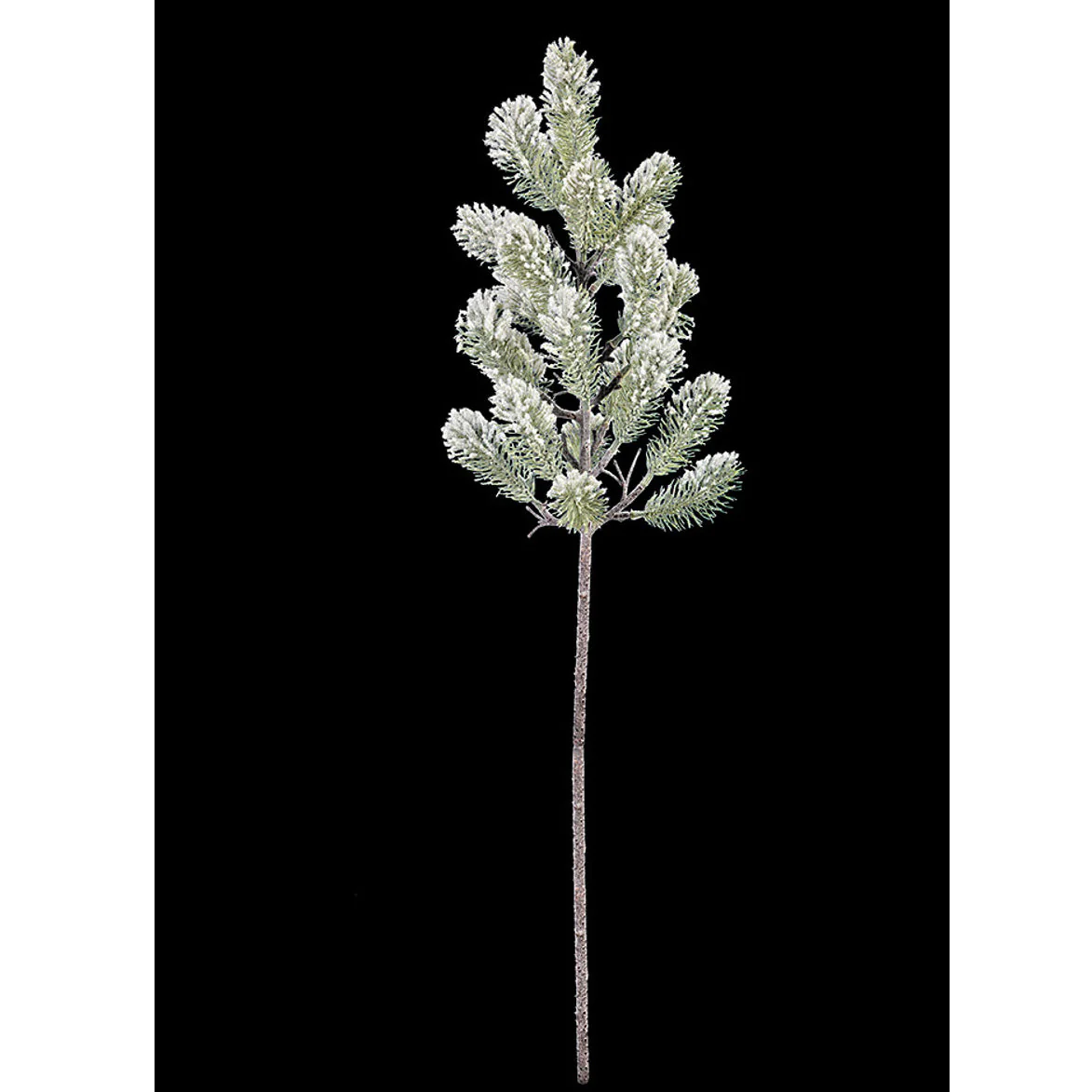 33" Flocked Pine Artificial Stem -Green/White (Pack of 6) - Image 2