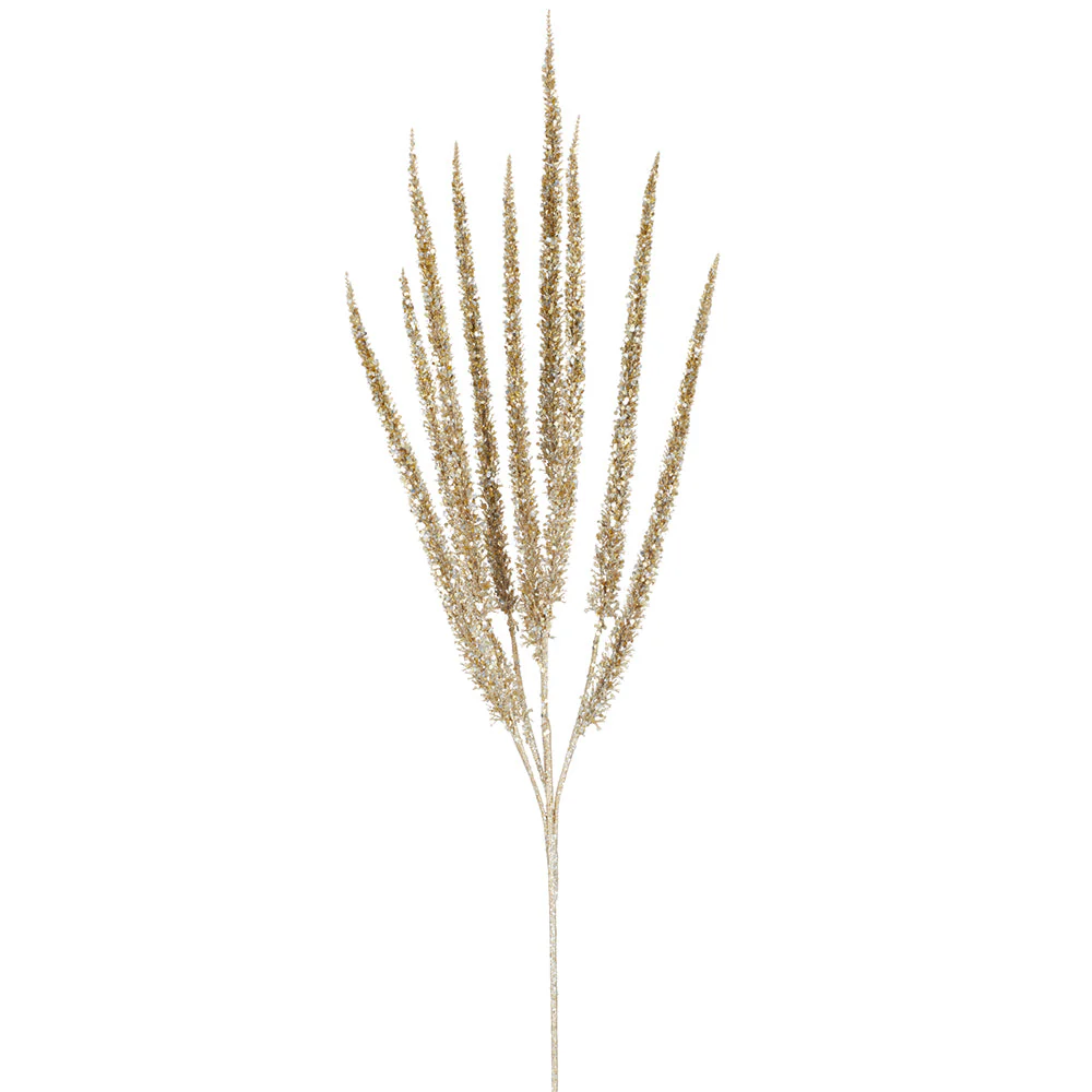 33" Glittered Artificial Amaranthus Flower Stem -Champagne (Pack of 12)