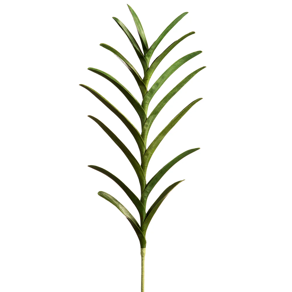 33" Hand-Wrapped Artificial Vanda Orchid Leaf Plant Stem -Green (Pack of 6)