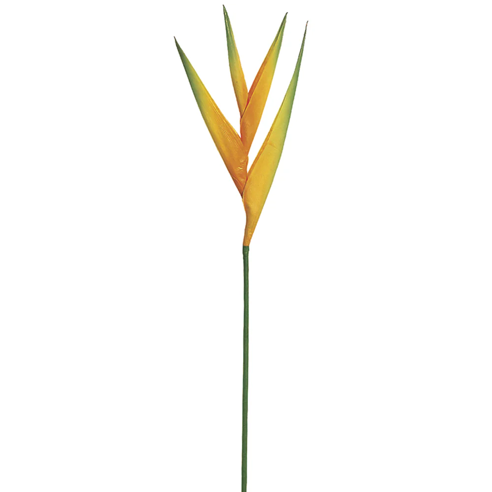 33" Hand-Wrapped Silk Heliconia Flower Spray -Yellow (Pack of 12)