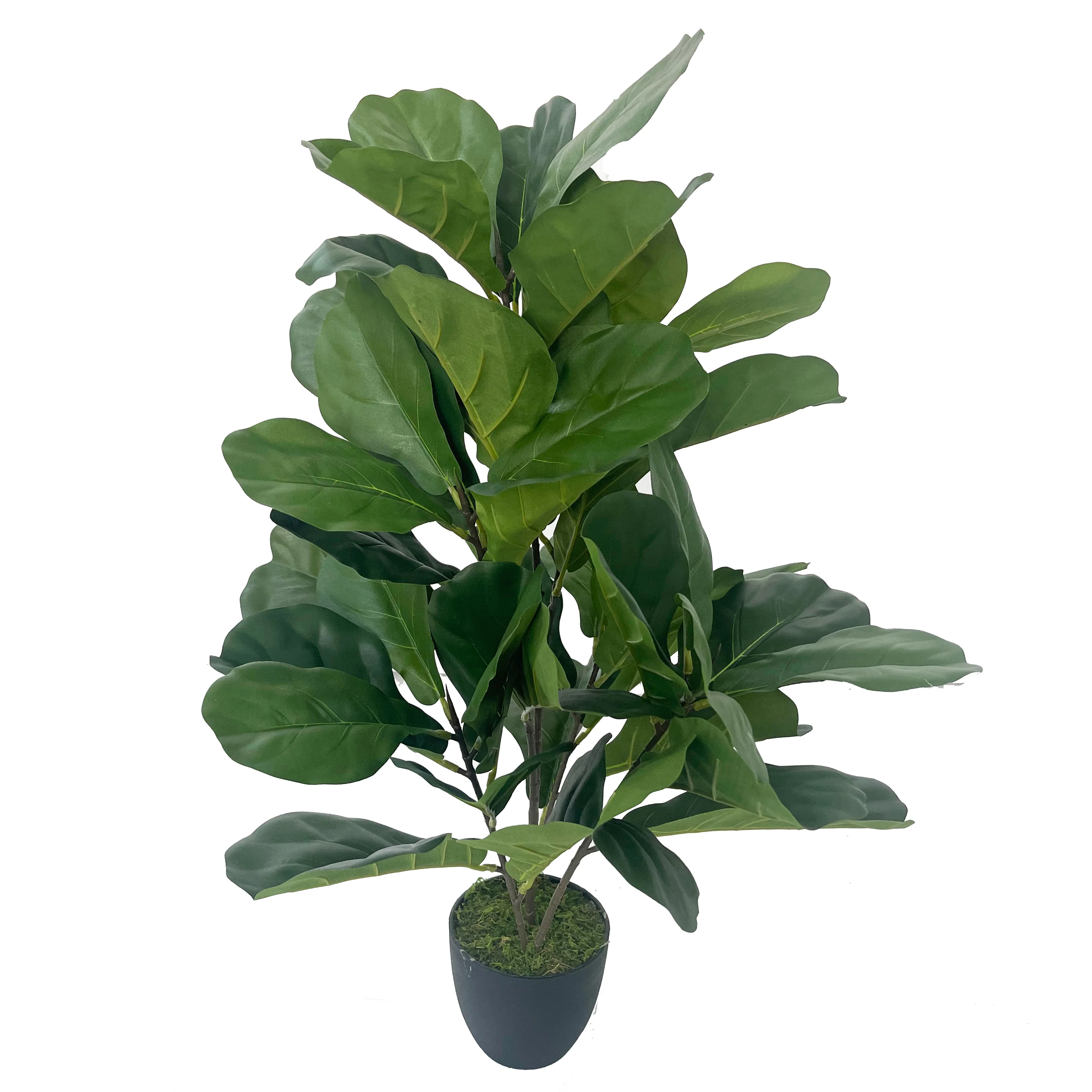 33" Multi Stem Silk Fiddle Leaf Fig Plant w/Pot -Green