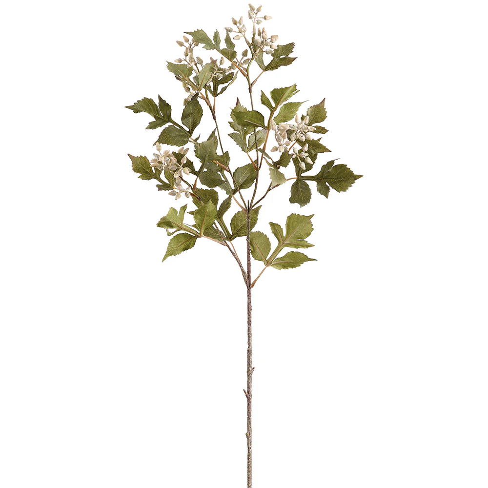 33" Seeded Ash Leaf Silk Stem -Cream/Green (Pack of 12)