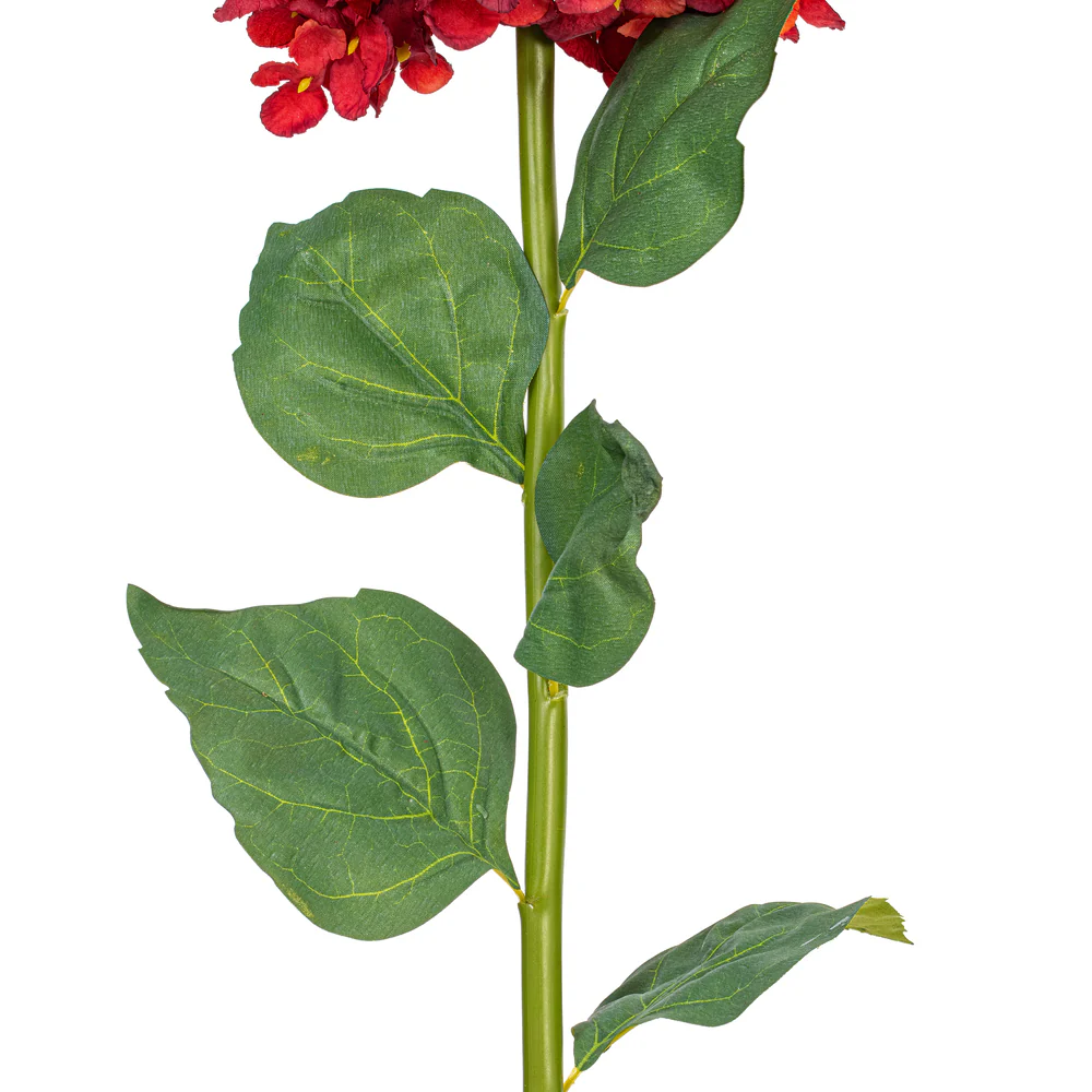 33" Silk Cone Hydrangea Flower Stem -Burgundy (Pack of 6) - Image 3