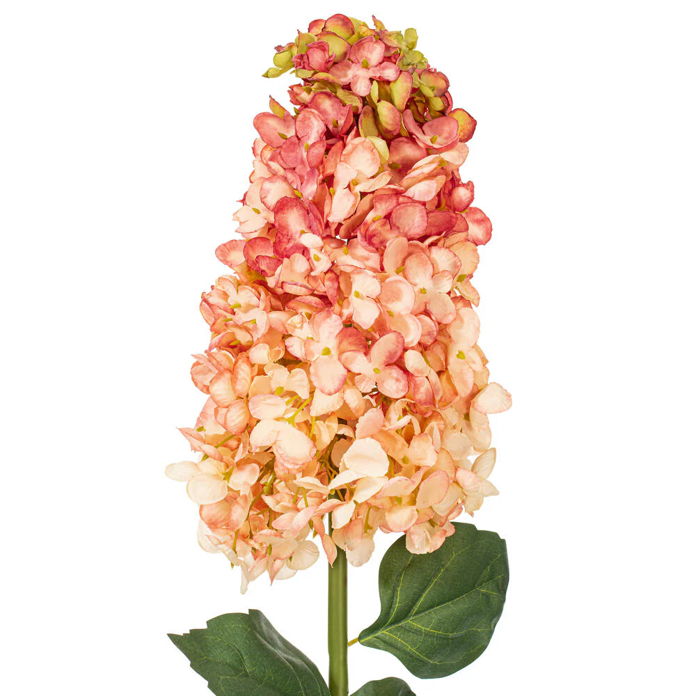 33" Silk Cone Hydrangea Flower Stem -Salmon (Pack of 6) - Image 2