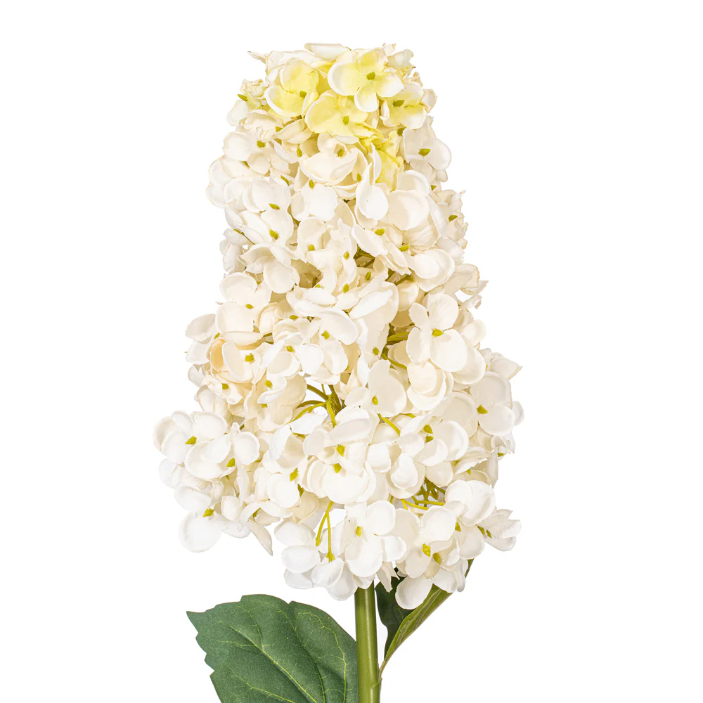 33" Silk Cone Hydrangea Flower Stem -White (Pack of 6) - Image 2