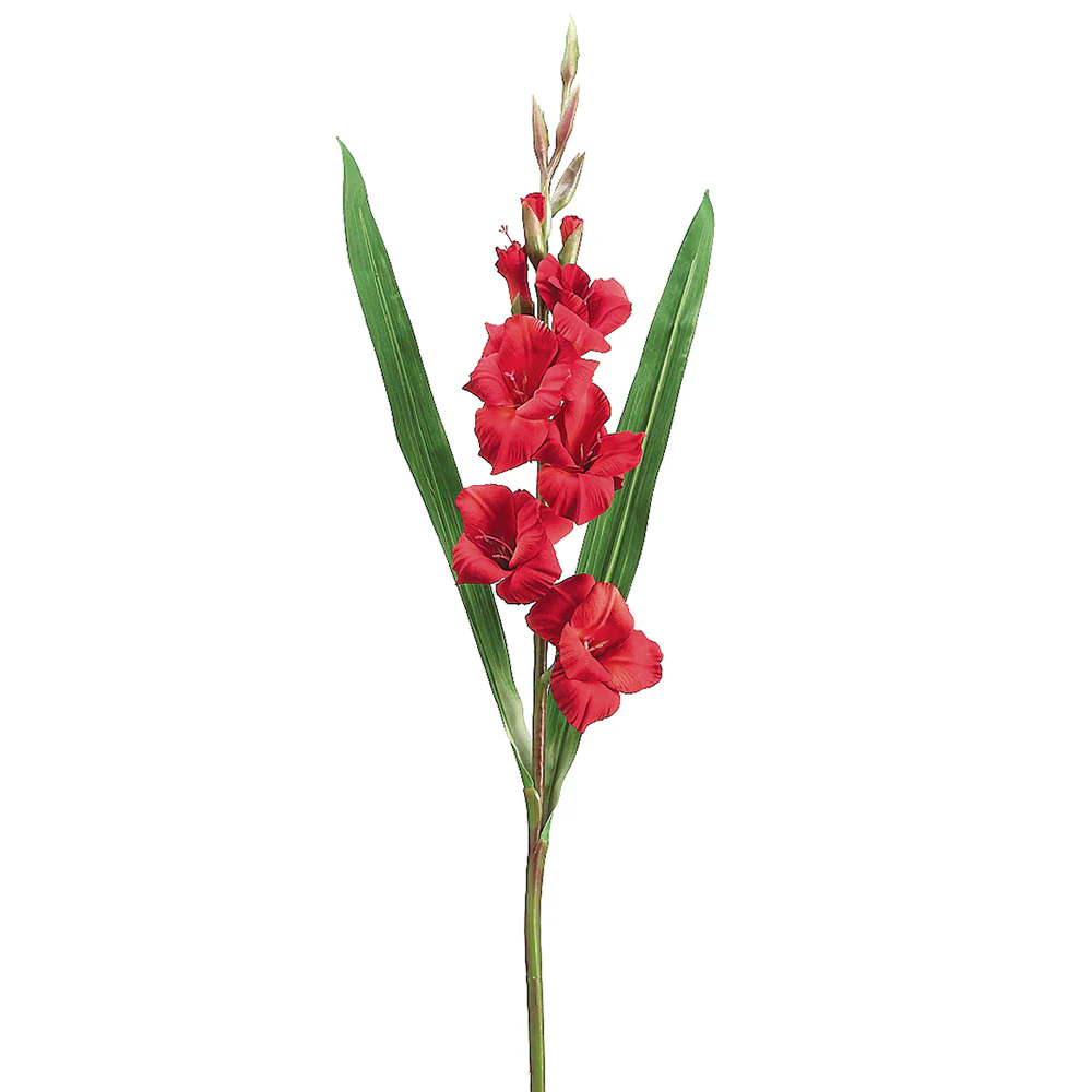 33" Silk Gladiolus Flower Spray -Red (Pack of 12)