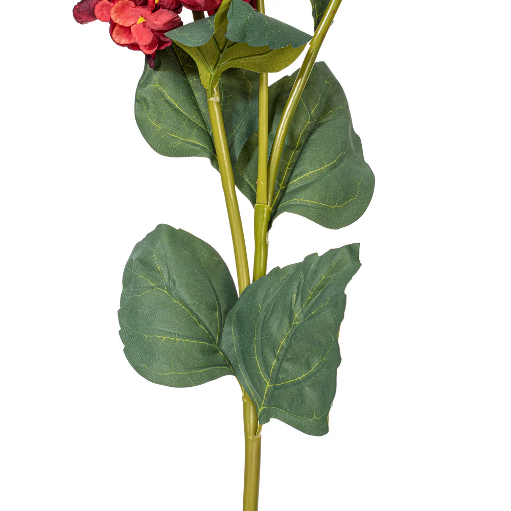 33" Silk Hydrangea Flower Stem -Burgundy (Pack of 6) - Image 3