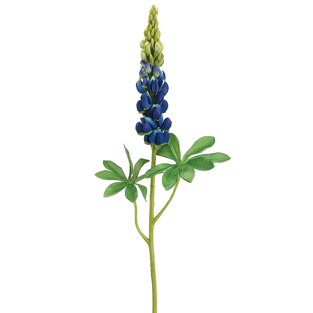 33" Silk Lupine Flower Spray -Blue/Green (Pack of 12)