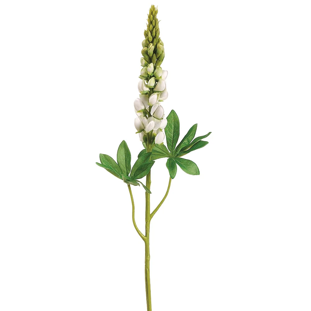 33" Silk Lupine Flower Spray -Cream/Green (Pack of 12)