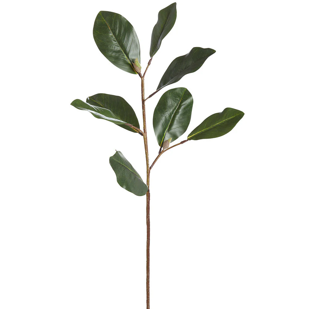 33" Silk Magnolia Leaf Stem -Green (Pack of 12)