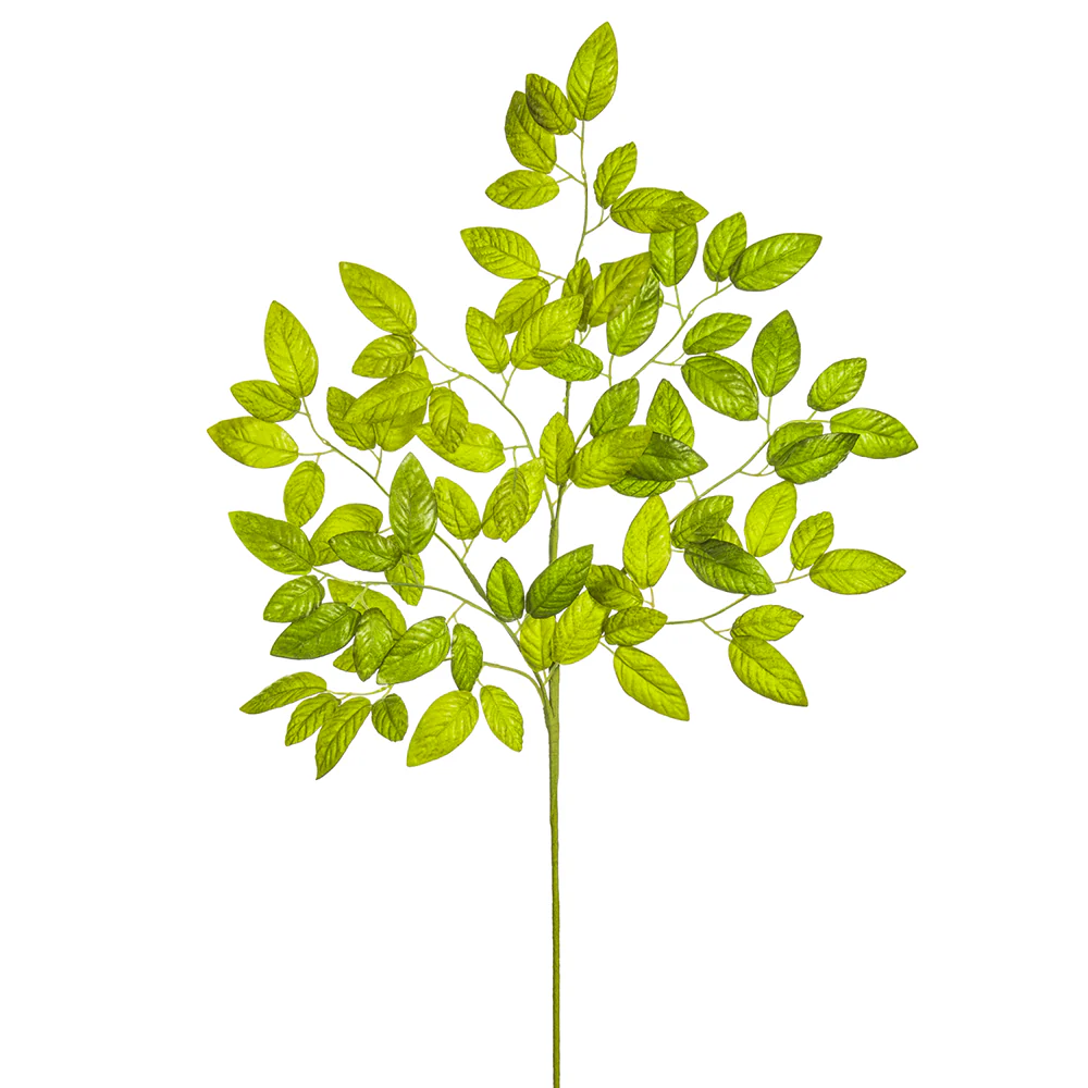 33" Silk White Ash Leaf Stem -2 Tone Green (Pack of 12)