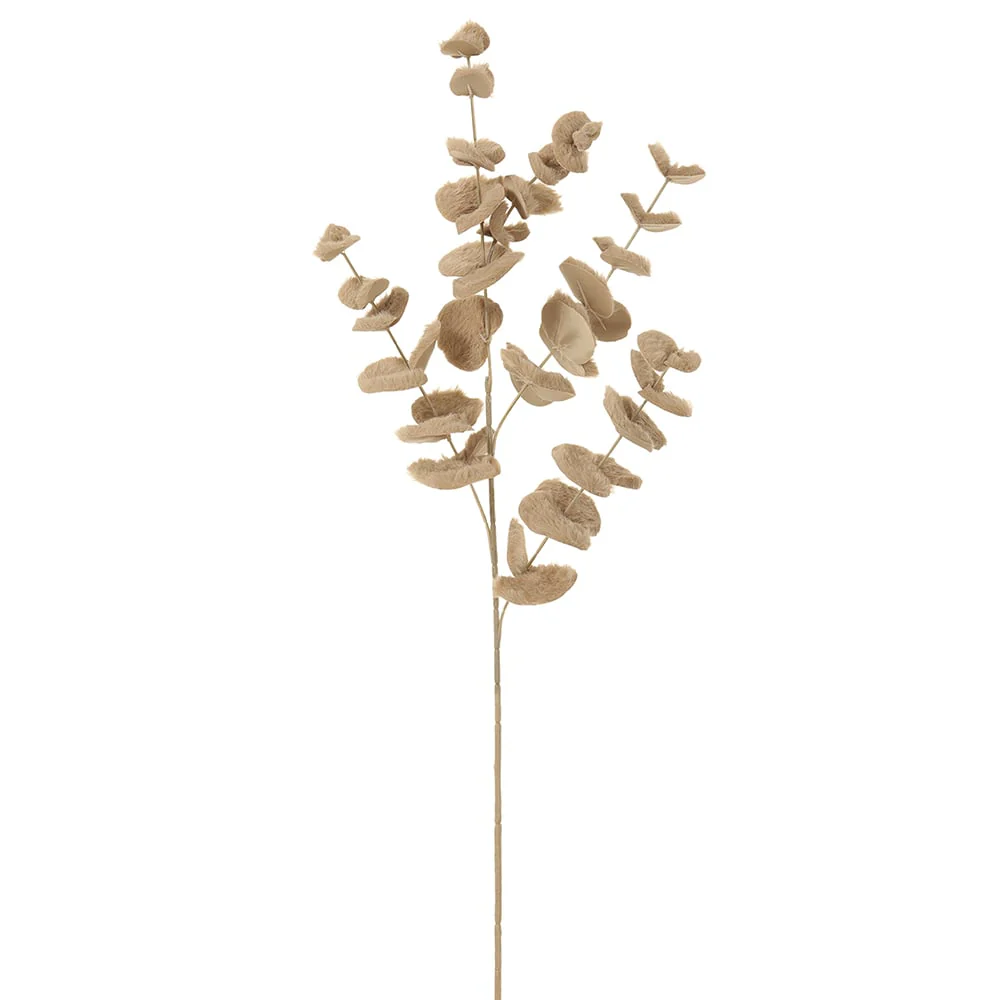 34" Fur Artificial Eucalyptus Leaf Stem -Brown (Pack of 12)