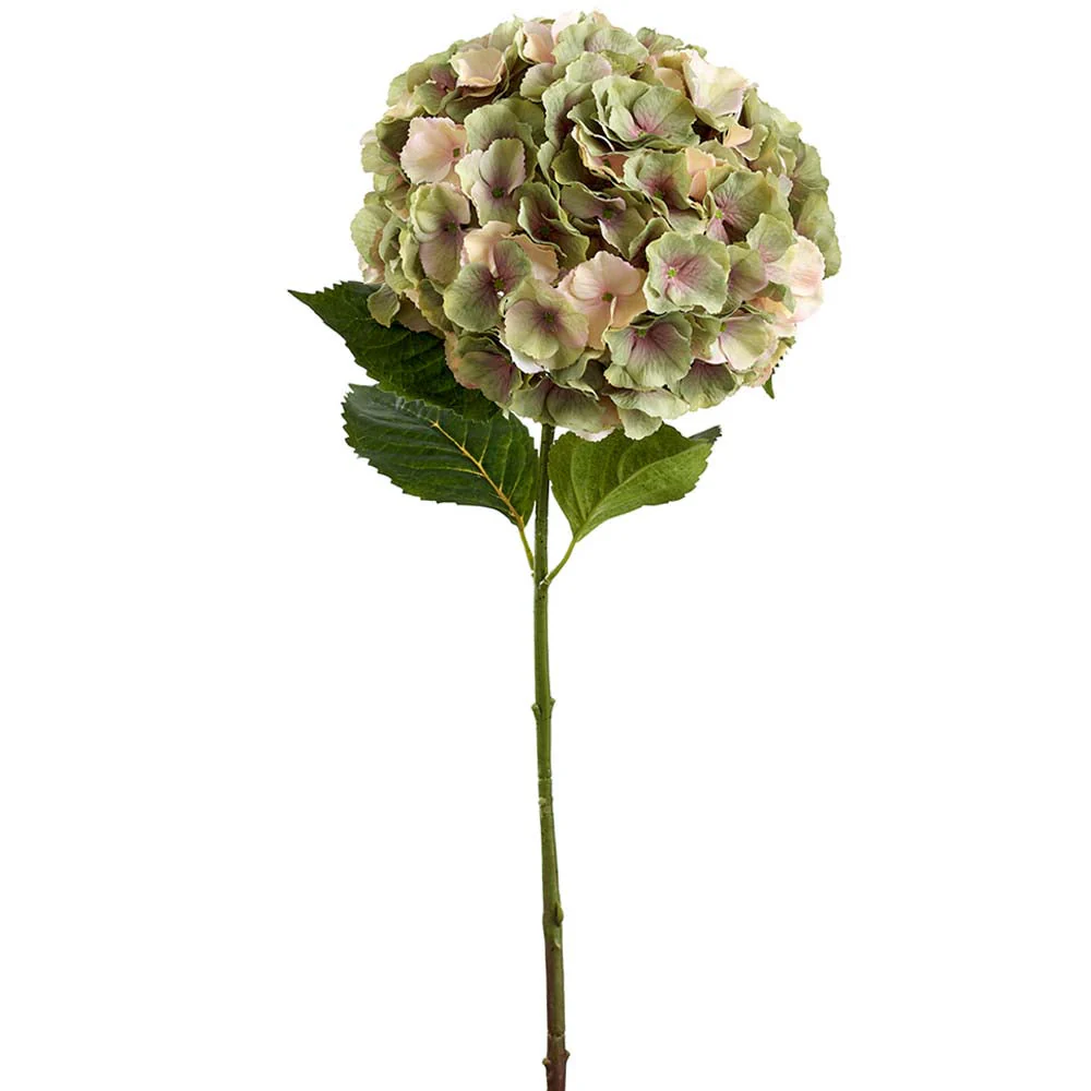 34" Hydrangea Silk Flower Stem -Green (Pack of 6)