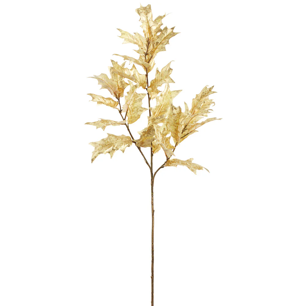 34" Metallic Artificial Oak Leaf Stem -Gold (Pack of 12)