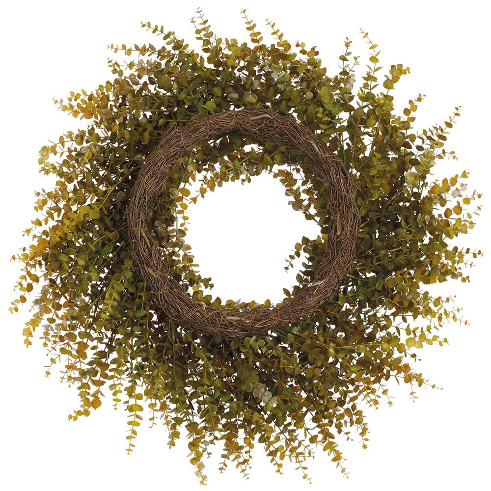 34" Mini Boxwood Artificial Wreath -Green/Brown (Pack of 4) - Image 2