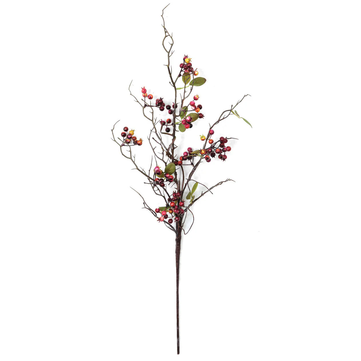 34" Mixed Foam Berry Artificial Stem -Burgundy/Red (Pack of 24)