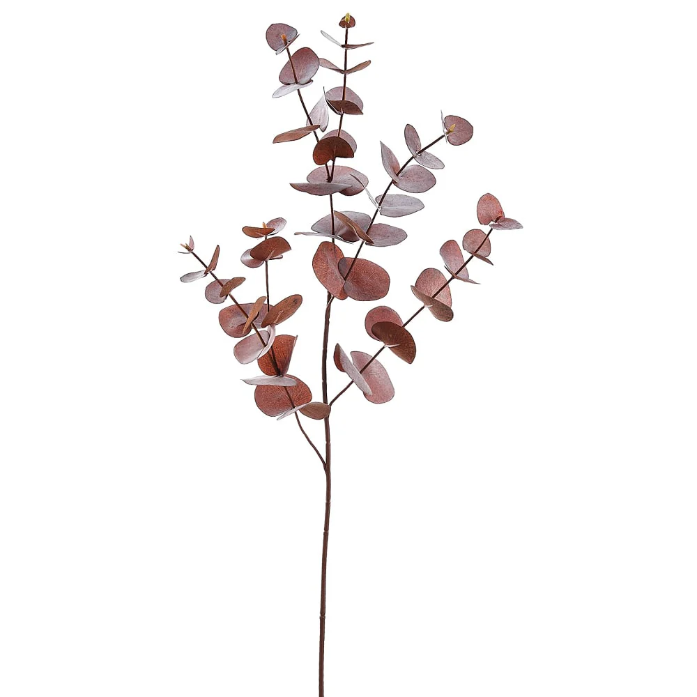34" Silk Eucalyptus Leaf Stem -Brown (Pack of 12)