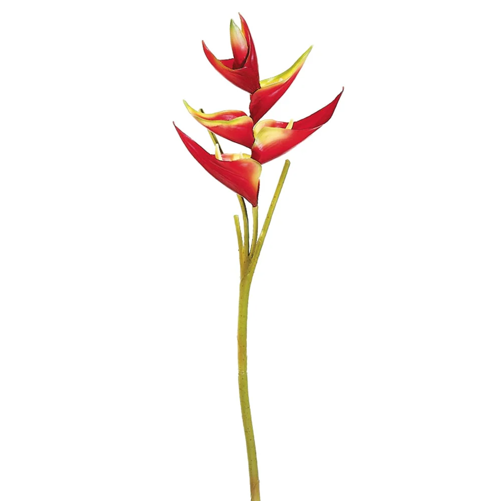 34" Silk Small Heliconia Flower Spray -Red/Yellow (Pack of 12)