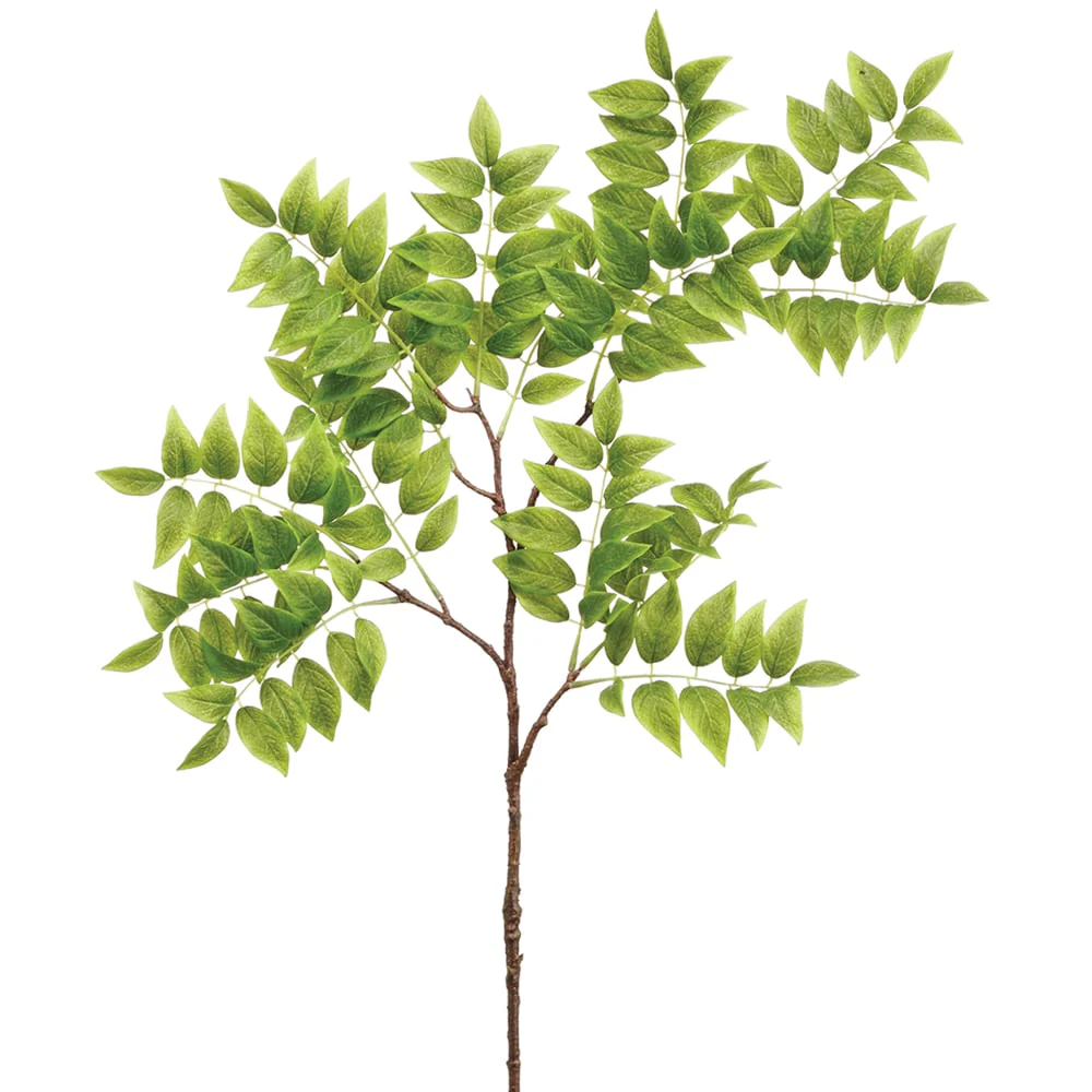 34" Silk Wisteria Leaf Stem -Green (Pack of 12)