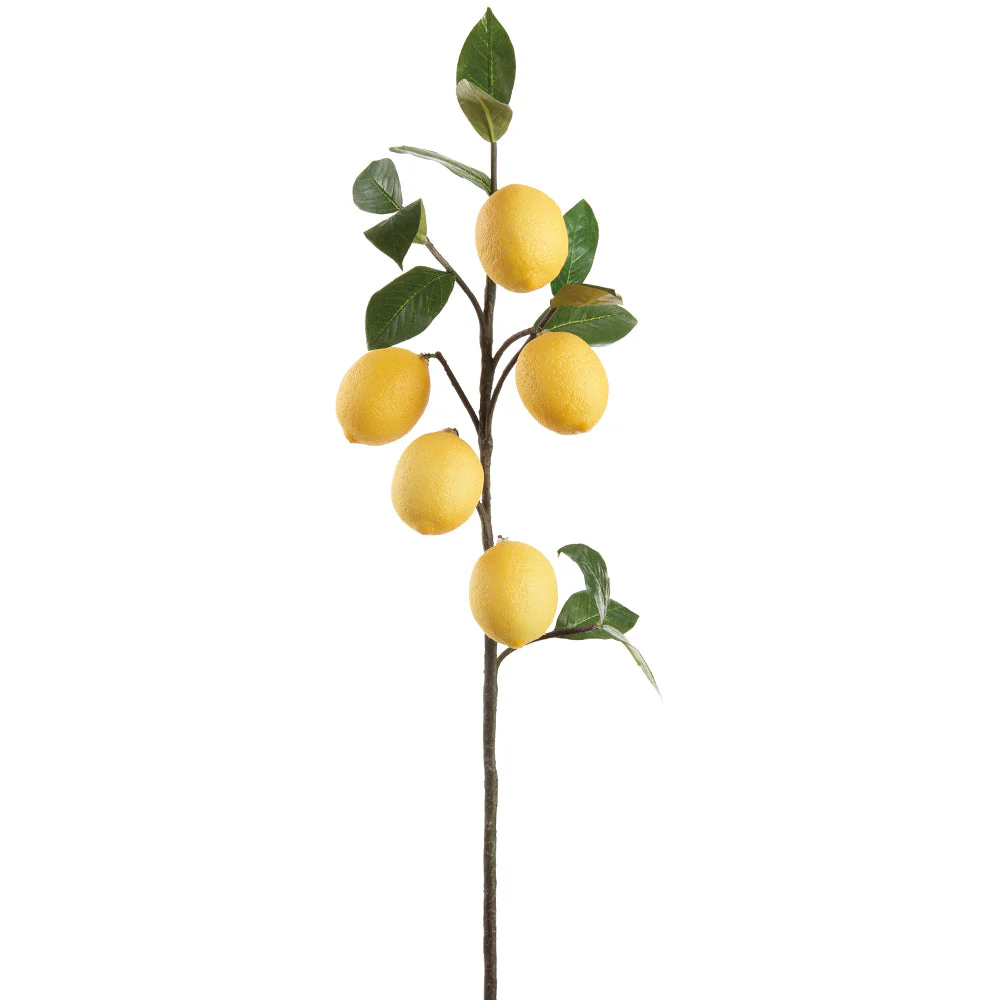 35.5" Artificial Lemon Stem Branch -Yellow (Pack of 6)