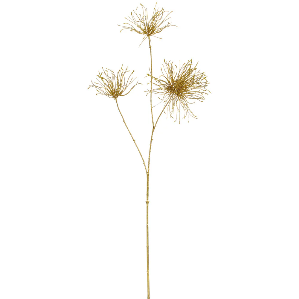 35.5" Glittered Metallic Artificial Pine Stem -Gold (Pack of 12)