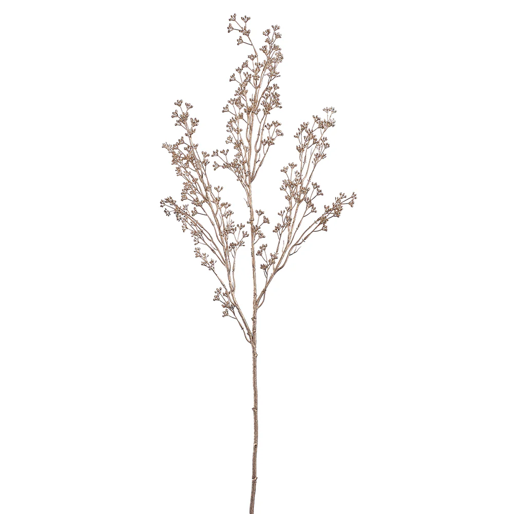 35.5" Metallic Artificial Sedum Succulent Stem -Champagne (Pack of 12)