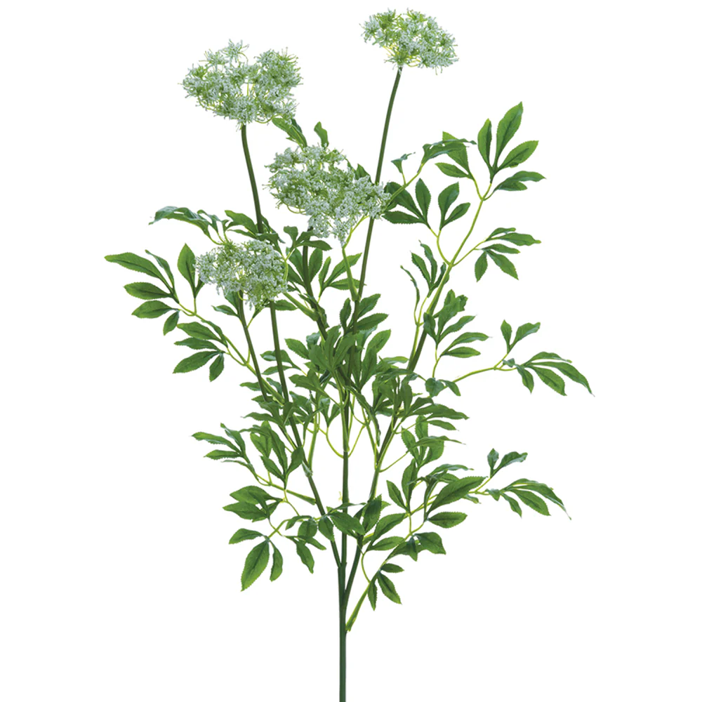 35.5" Queen Anne's Lace Silk Flower Stem -White (Pack of 6)