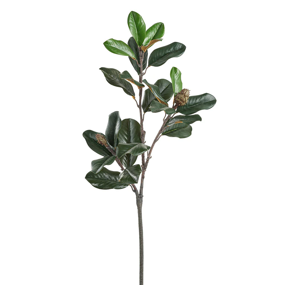 35.5" Silk Magnolia Leaf Stem -Green (Pack of 12)