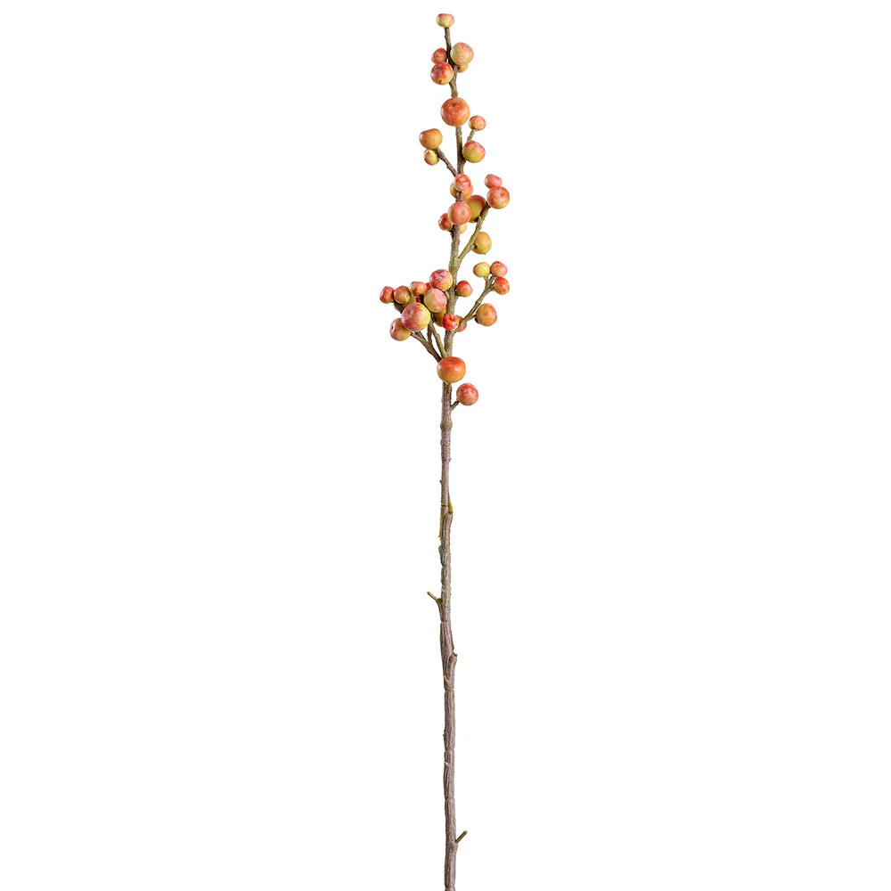 35" Artificial Crabapple Fruit Stem -Orange (Pack of 12)