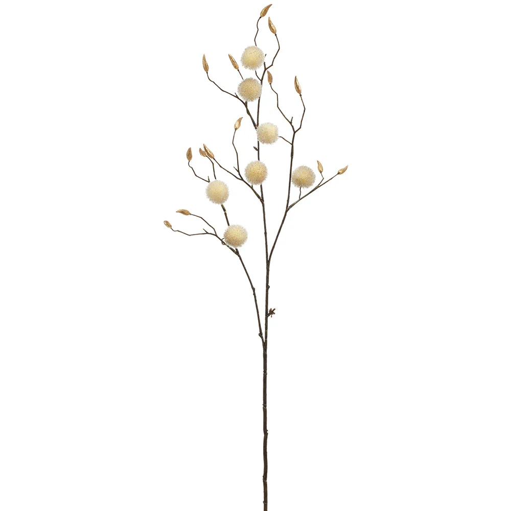 35" Artificial Globe Thistle Flower Stem -Gold (Pack of 12)